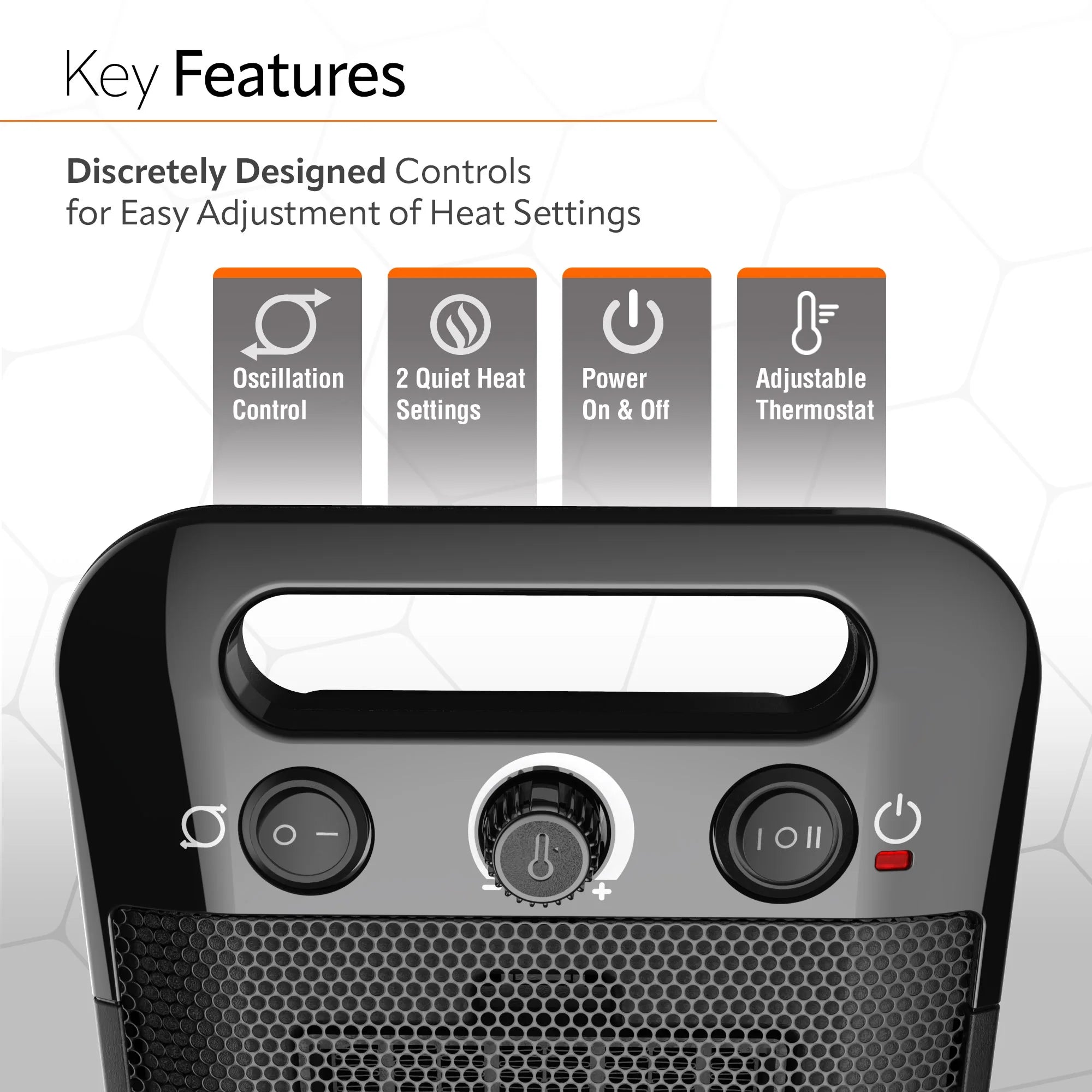 12" Oscillating Ceramic Space Heater with Thermostat, Black V978182