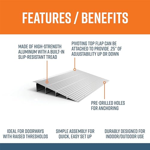 Portable Self Supporting Aluminum Modular Entry Threshold Ramp, 6 Inch B20824
