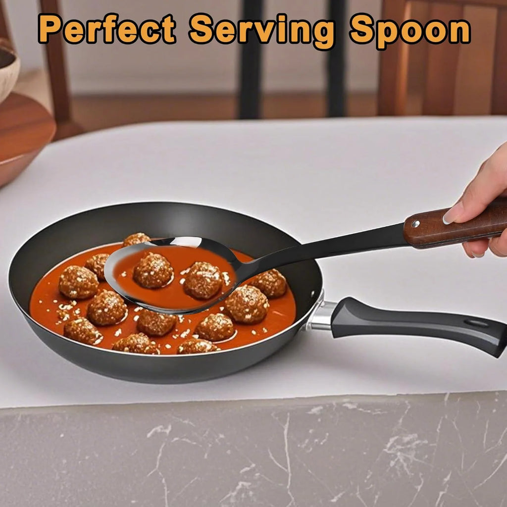 6 Piece Stainless Steel Kitchen Utensil Set with Wooden Handle J506580