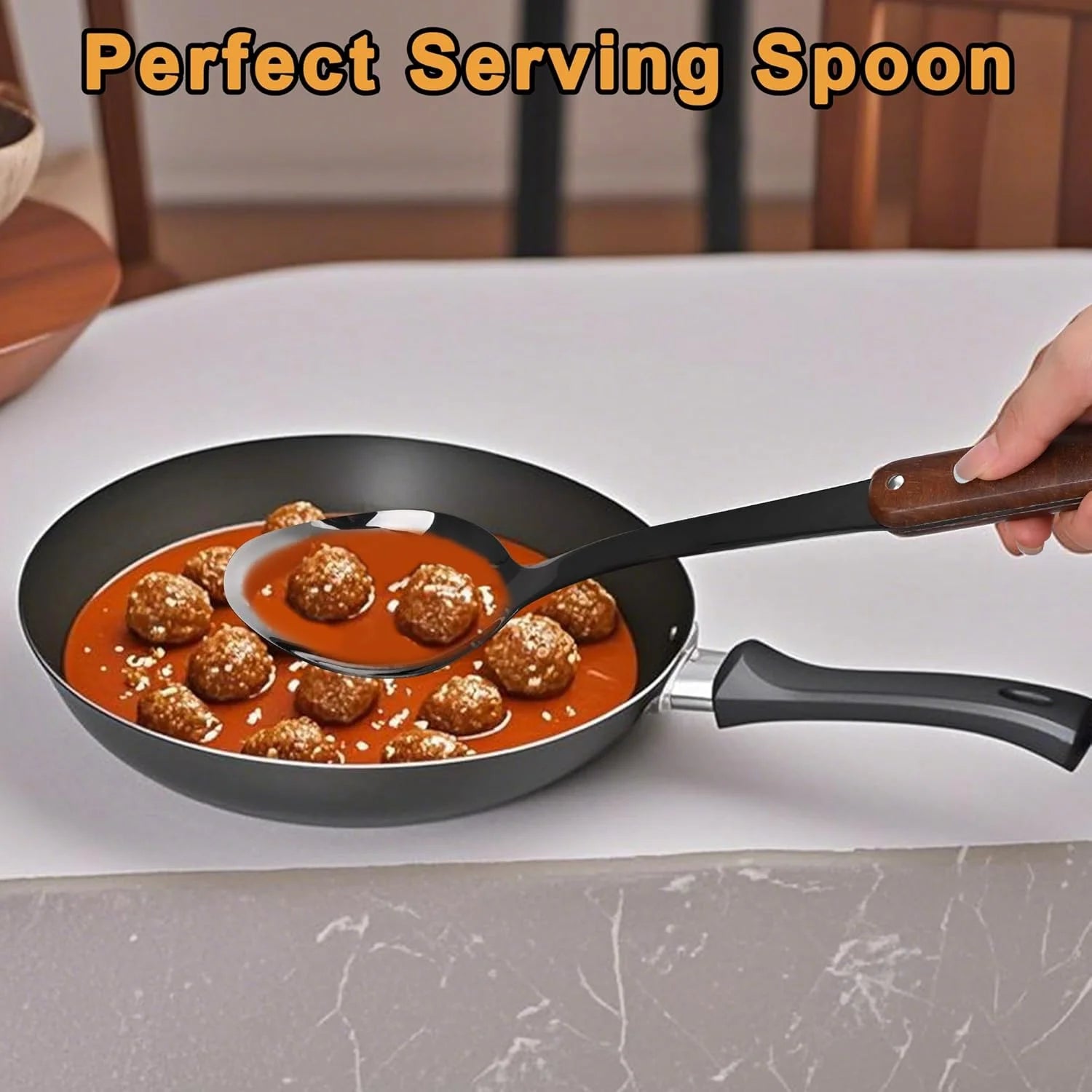 6 Piece Stainless Steel Kitchen Utensil Set with Wooden Handle J506580