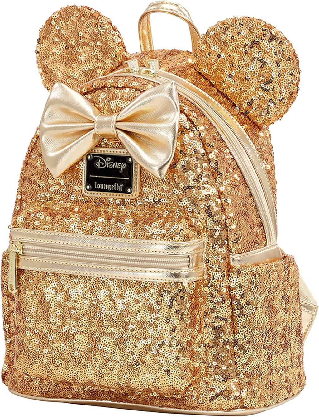 Disney Yellow Gold Sequin Minnie Mini Backpack A11073
