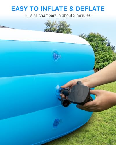 Large Inflatable Pool, 145" X 74" X 22" Oversized Thickened Blow Up Pool V90120