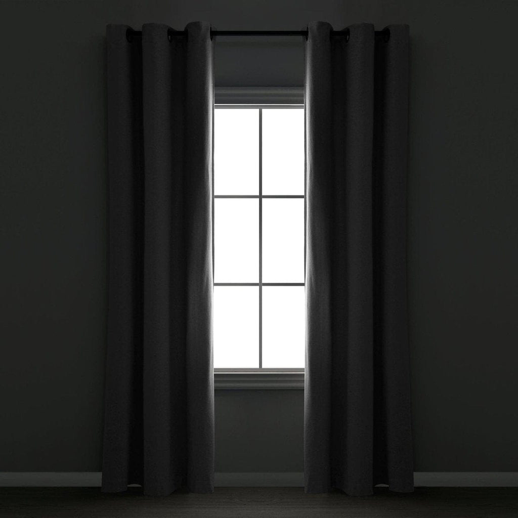 Insulated Grommet Blackout Faux Linen Window Curtain Panel