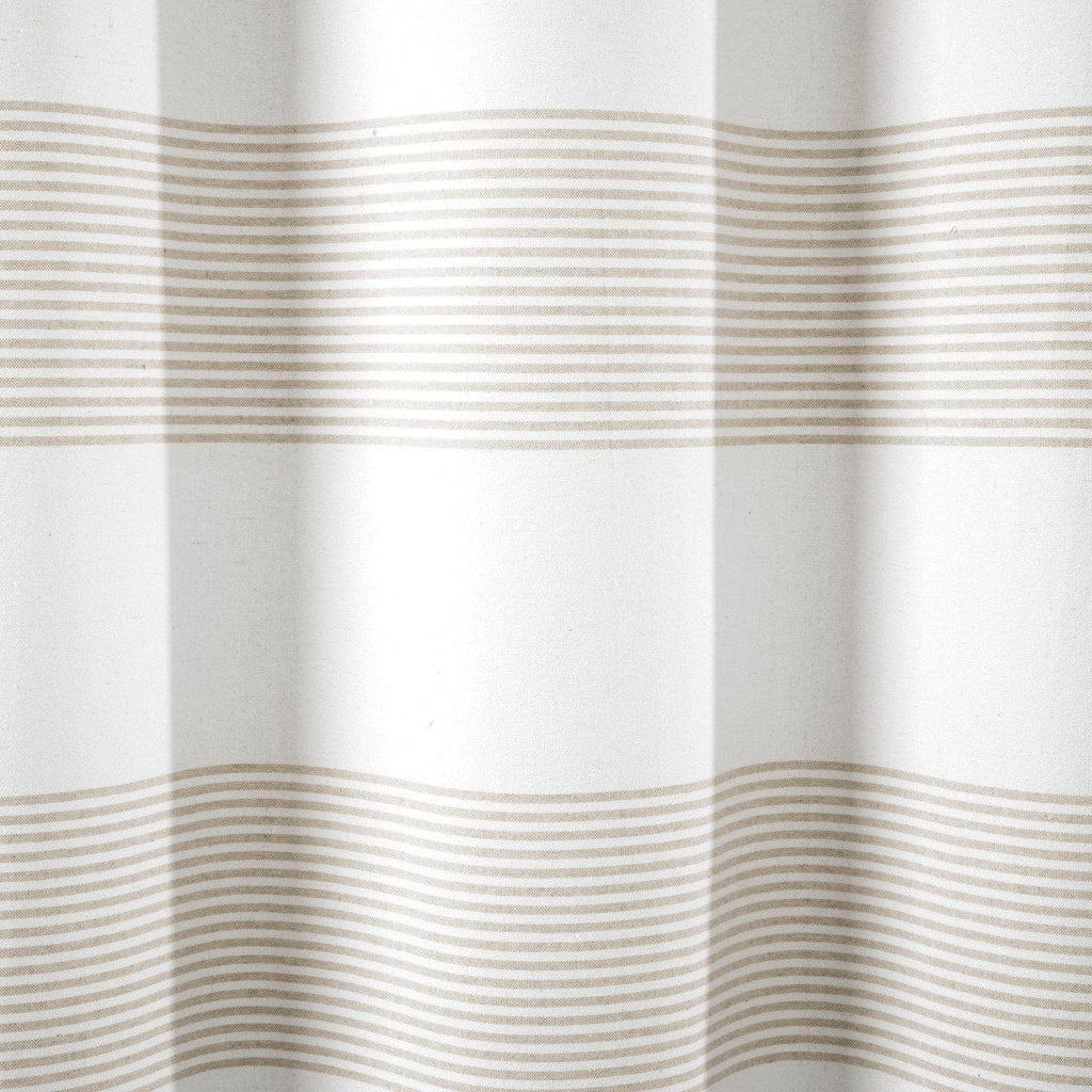 Boho Tassel Stripe Yarn Dyed Recycled Cotton Blend Shower Curtain