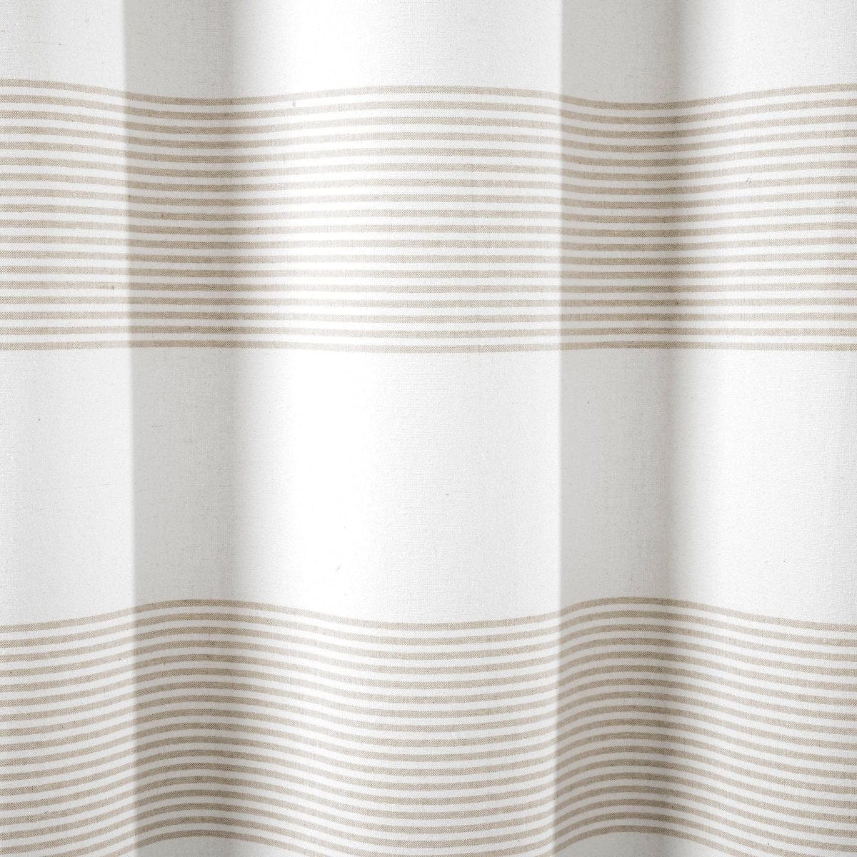 Boho Tassel Stripe Yarn Dyed Recycled Cotton Blend Shower Curtain