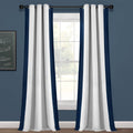 Block Border Blackout Window Curtain Panel