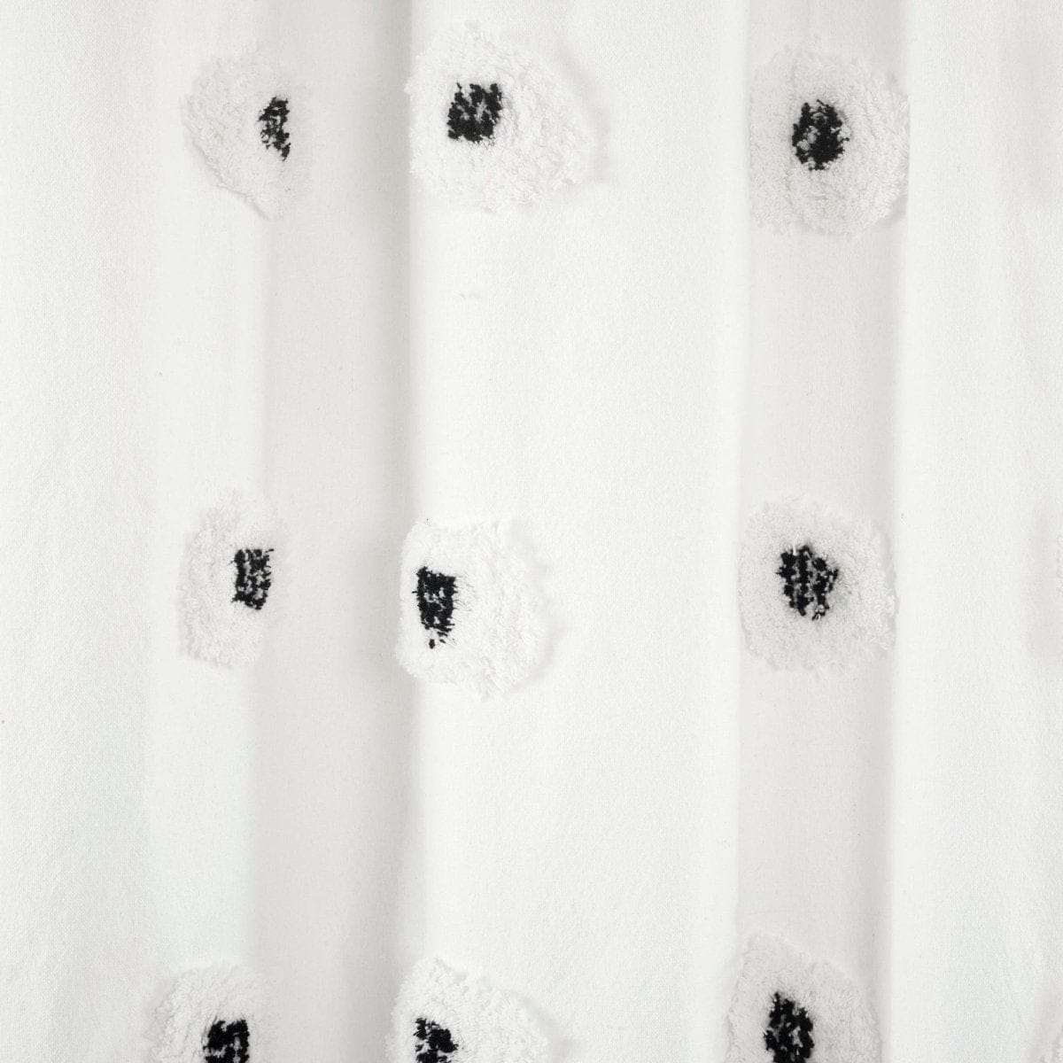 Boho Circle Tufted Yarn Dyed Recycled Cotton Blend Shower Curtain