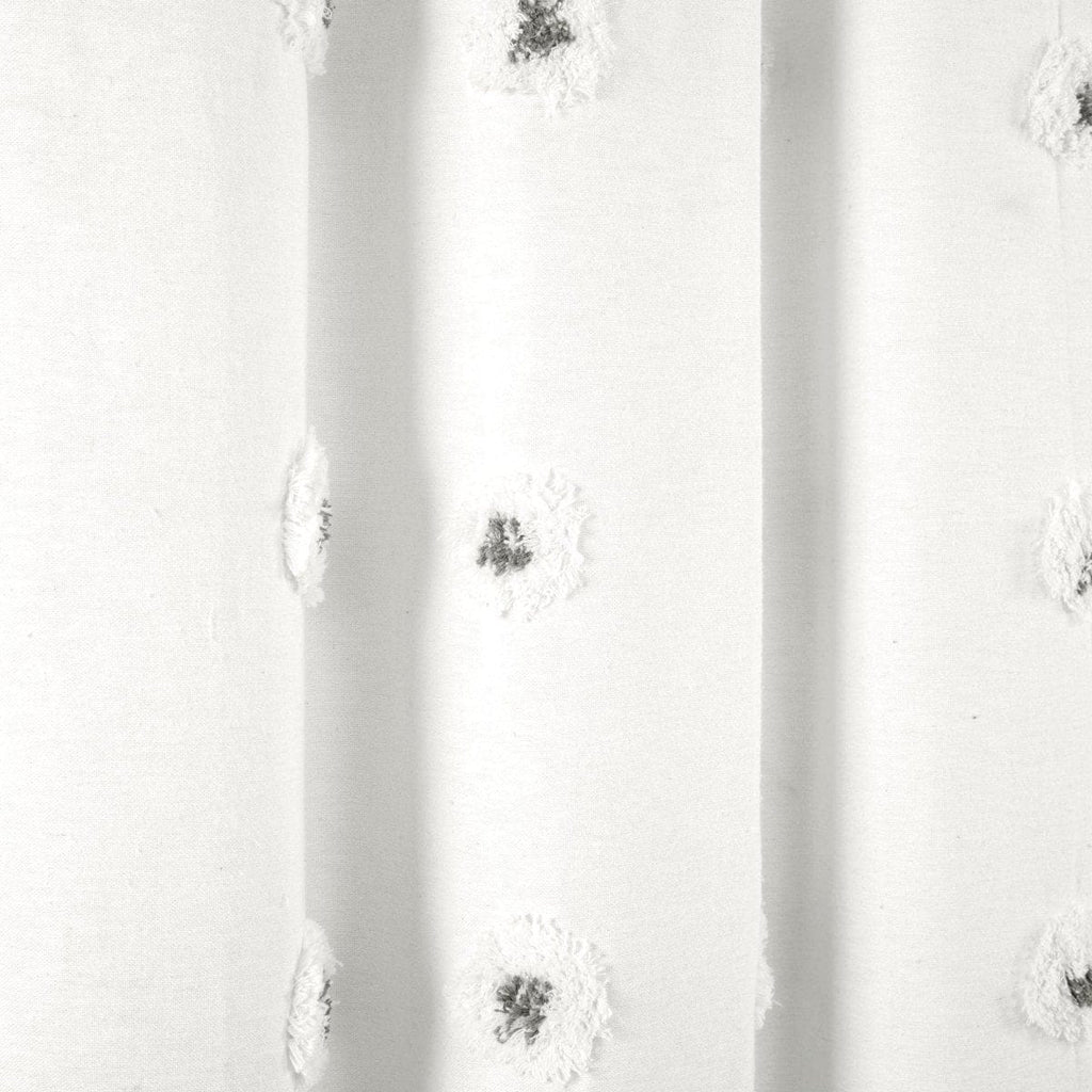 Boho Circle Tufted Yarn Dyed Recycled Cotton Blend Shower Curtain