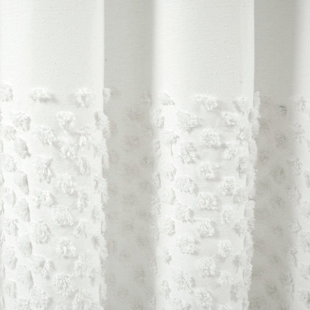 Boho Polka Dot Yarn Dyed Recycled Cotton Blend Shower Curtain