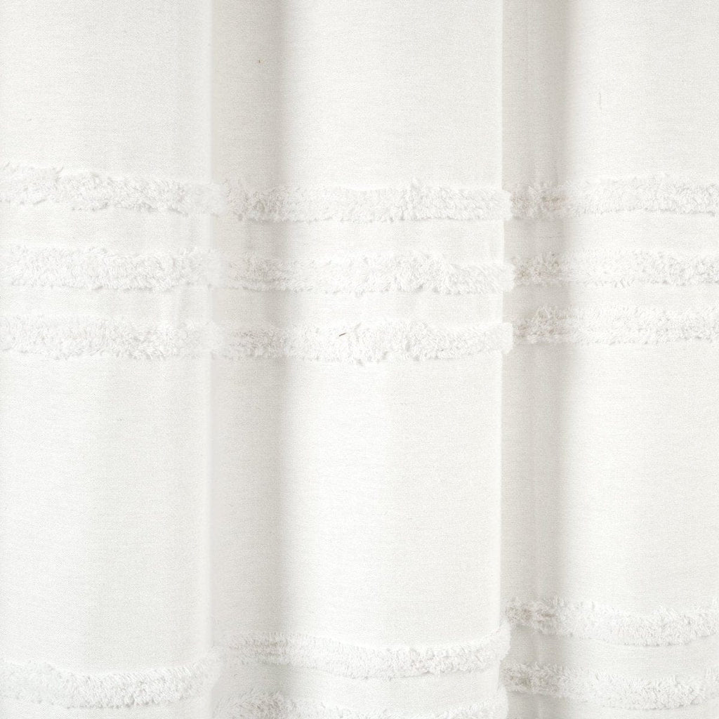 Boho Kendra Tufted Yarn Dyed Recycled Cotton Blend Shower Curtain