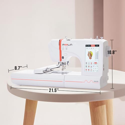 4 x 9.25 Inch Large Hoop Computerized Embroidery Machine with 7 Inch LCD Color Touchscreen R136