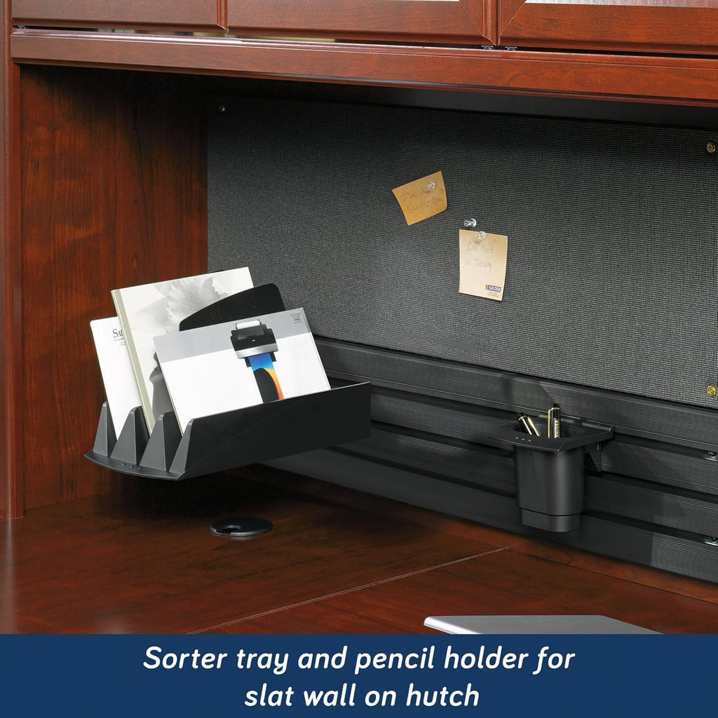 L-Shaped Desk with Office Hutch, Classic Cherry R42663