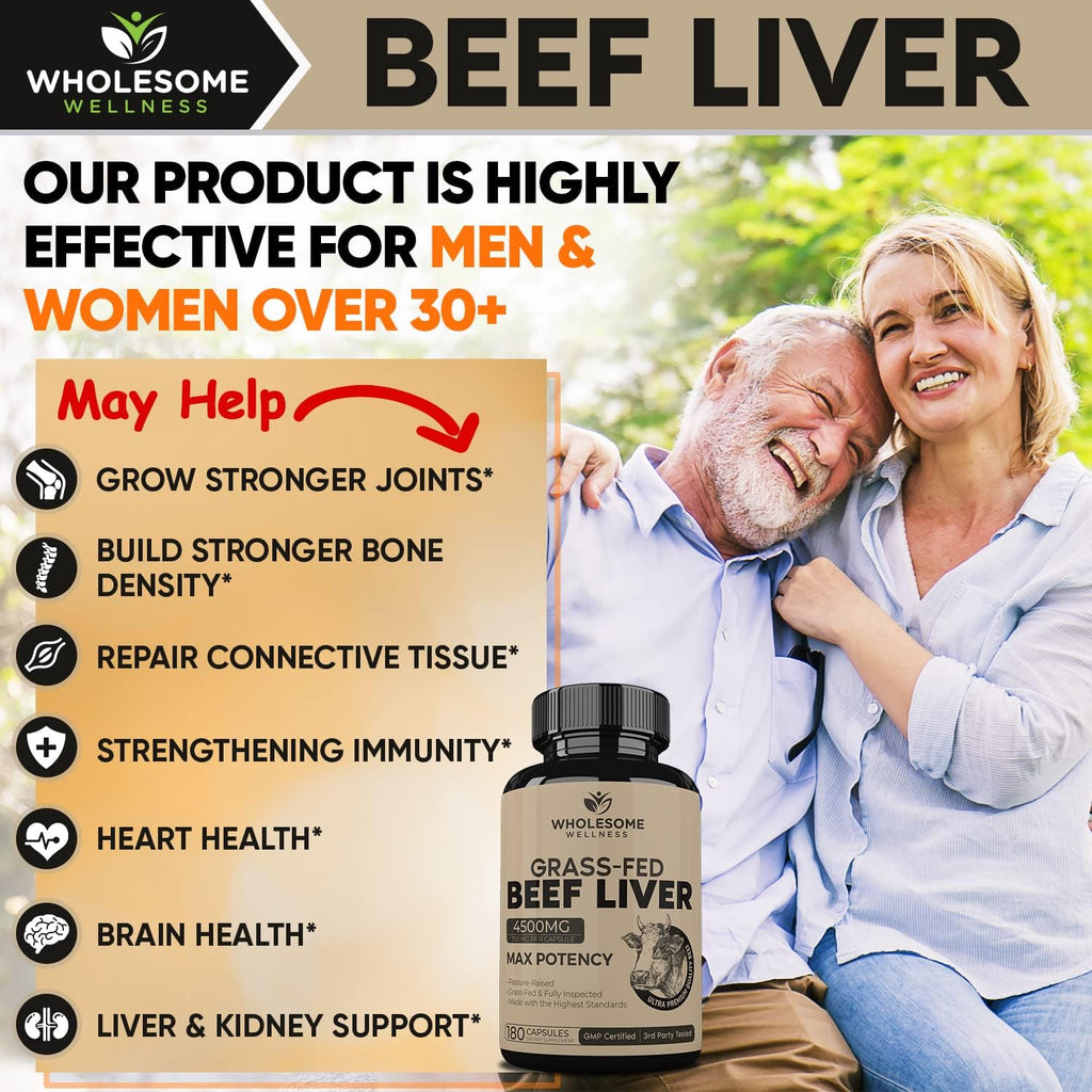 180 Pills 750mg Beef Liver Capsules U1414