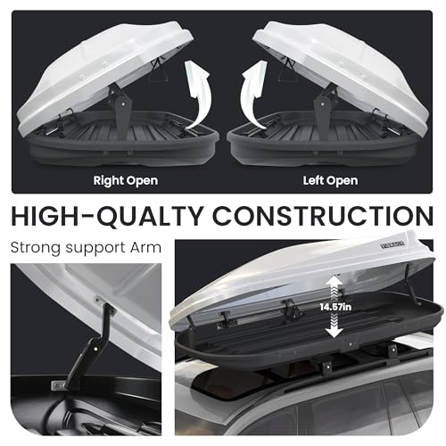 Heavy Duty Hard Shell Waterproof Rooftop Cargo Box, 62 x 31 x 15 Inches, 16 Cubic Feet I635
