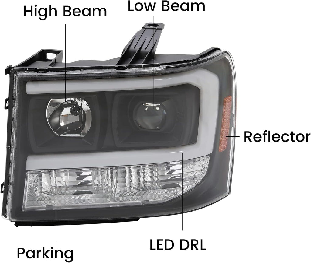 Clear Lens Black Housing LED Projector Headlights H1135