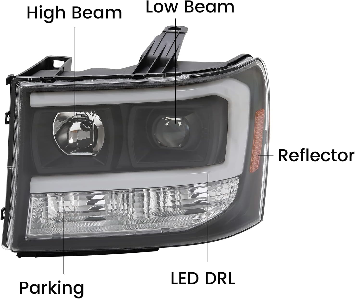 Clear Lens Black Housing LED Projector Headlights H1135