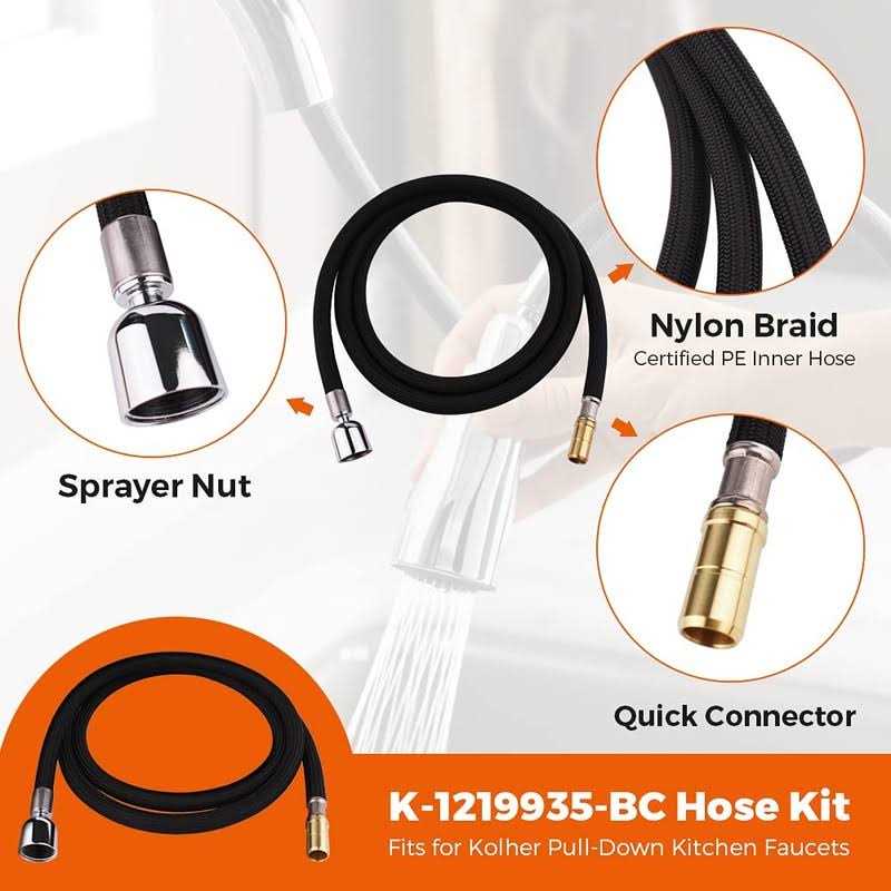 67-Inch Bright Hose Kit for Pull-Down Kitchen Faucet Q2925