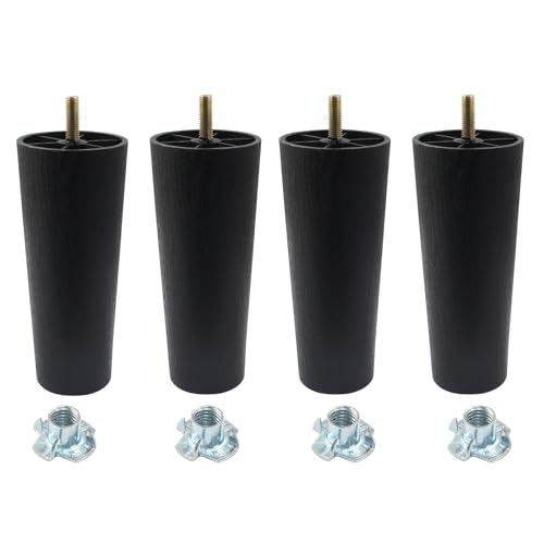 4Pcs 6 inch Plastic Tapered Sofa Legs with M8 Hanger Bolts E72088