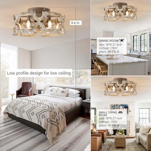 White Caged Ceiling Fan with Light D857270