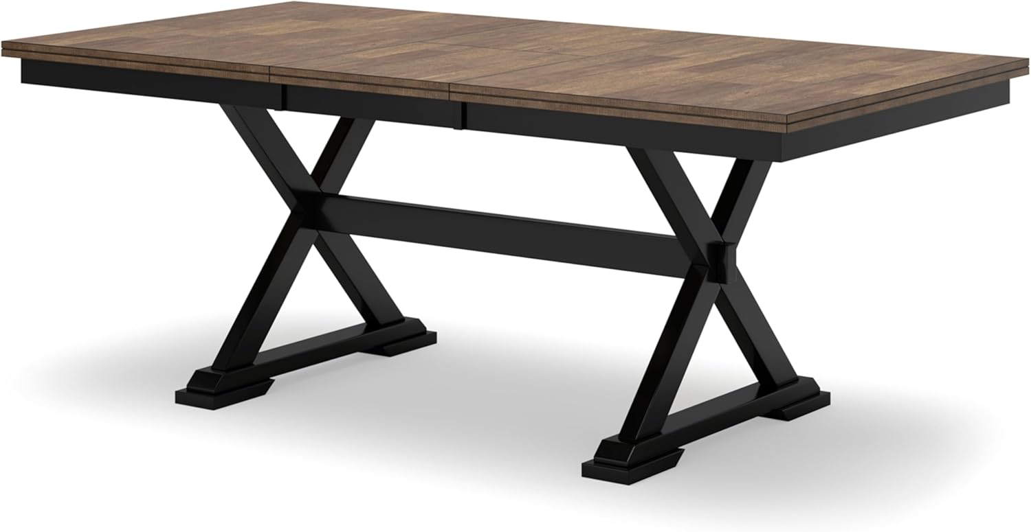 78" W x 40" D x 30" H Black Dark Brown Dining Extension Table N650