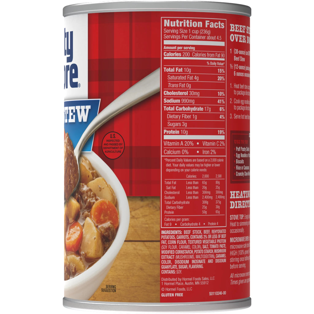 (6 pack) Beef Stew, Shelf-Stable, Steel Can 38 oz U819791