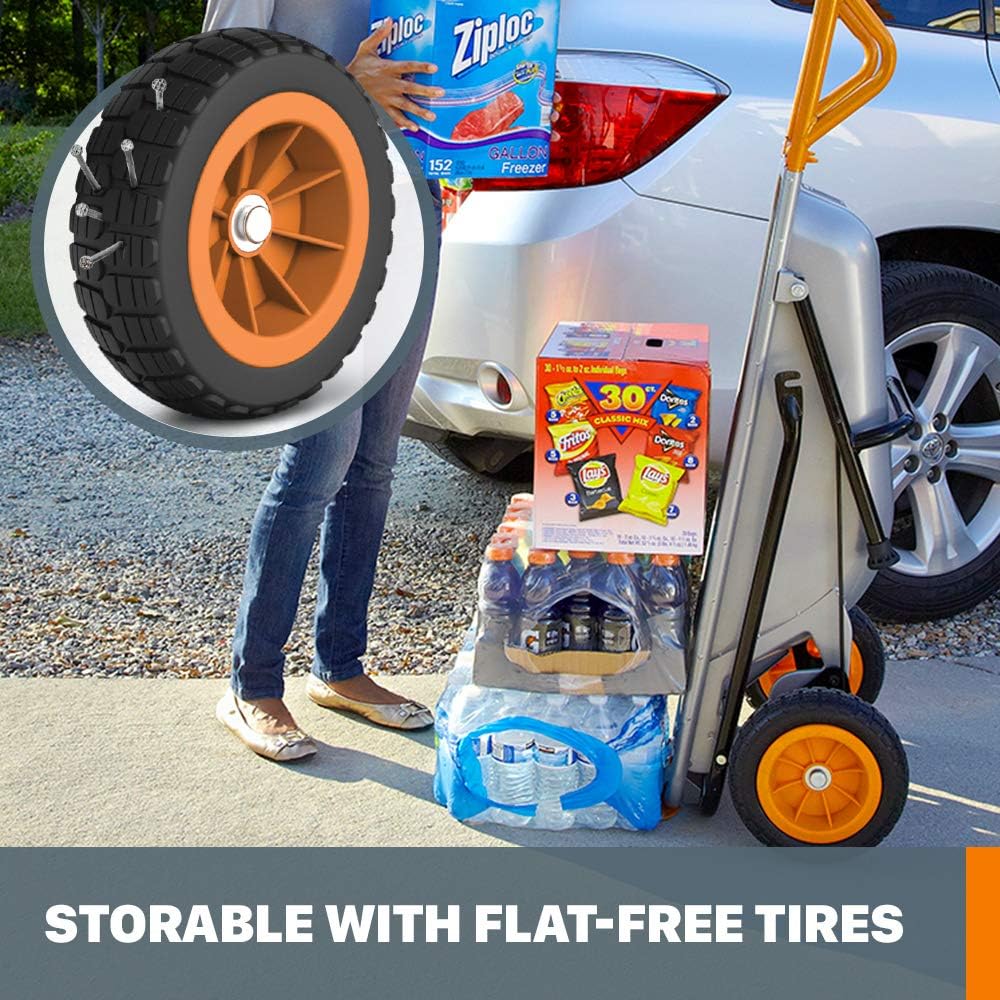 Orange 8-in-1 Wheelbarrow Yard Cart Dolly Firewood Carrier Q9768