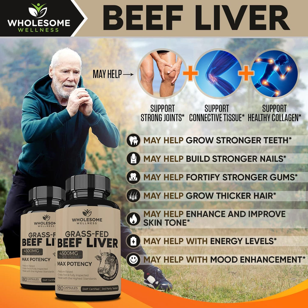 180 Pills 750mg Beef Liver Capsules U1414