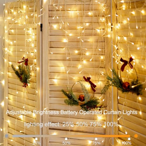 400 LED Curtain Fairy Lights 6.6Ft x 6.6Ft with Remote W14102