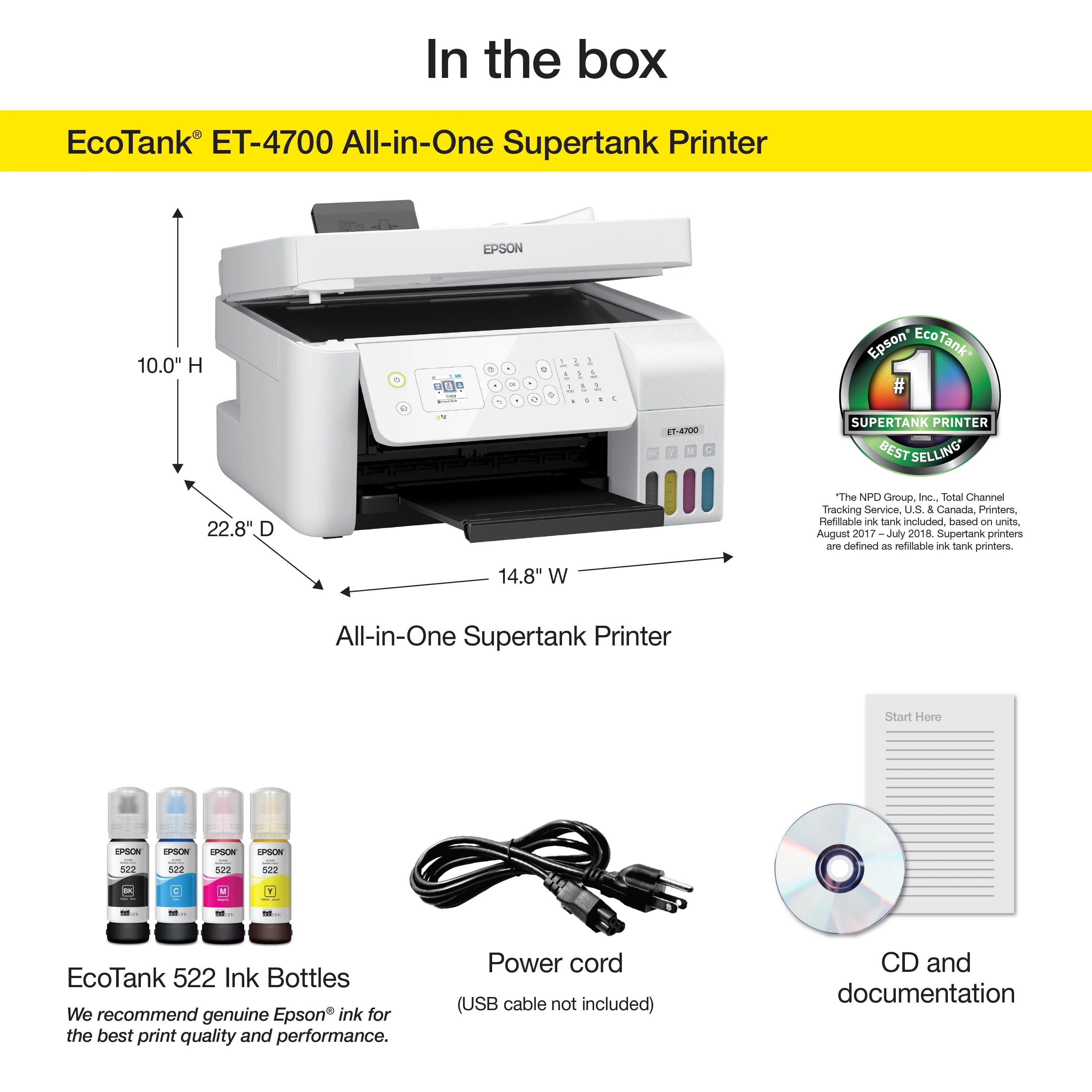 Wireless All-in-One Color Supertank Printer O702362