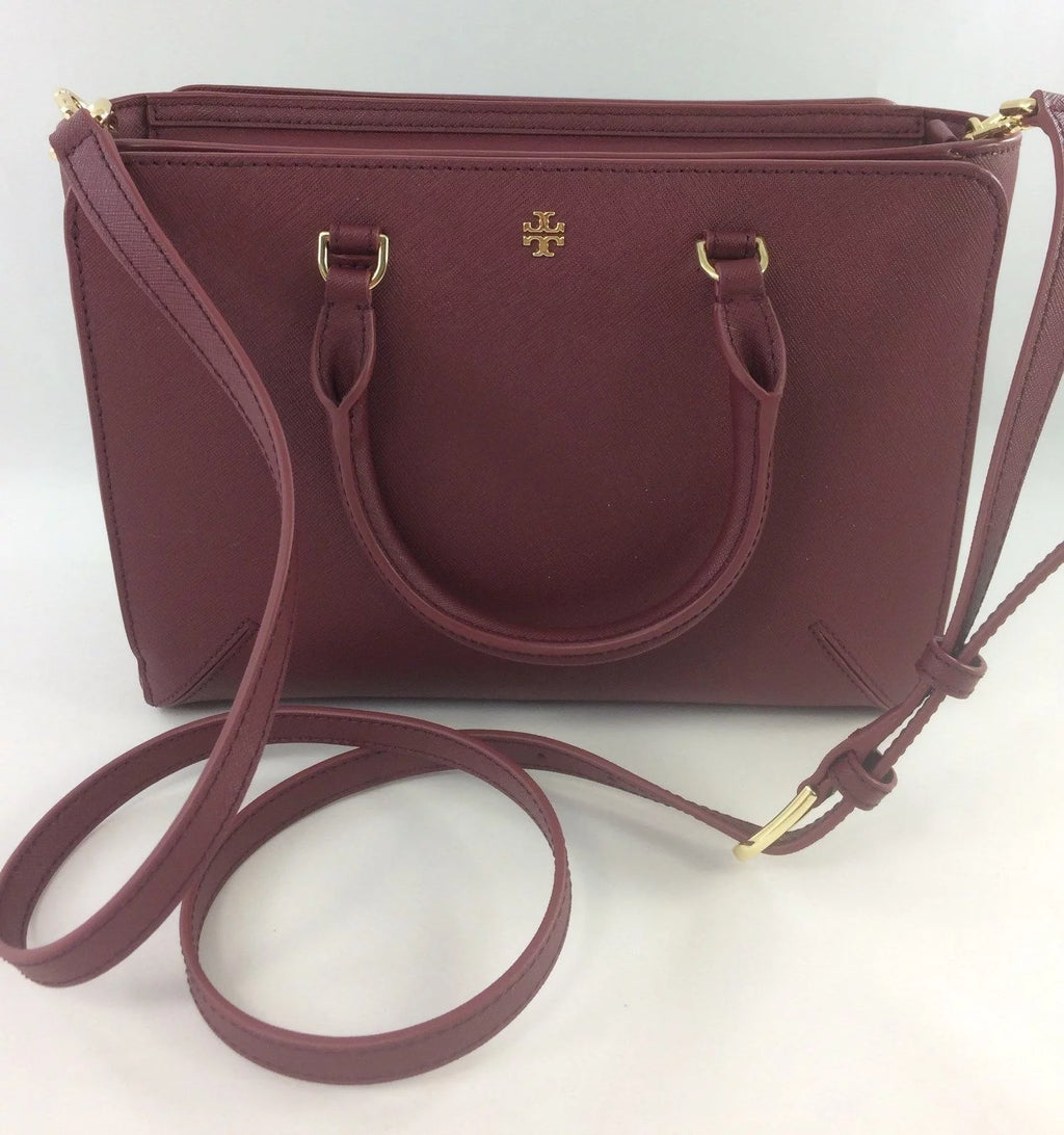 Leather Shoulder Handbag In Imperial Garnet V160107