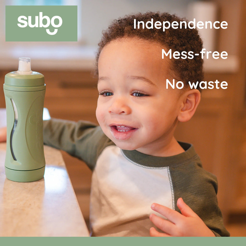 Baby Food Bottle Self Feeder Reusable Silicone Cup Sage J3360