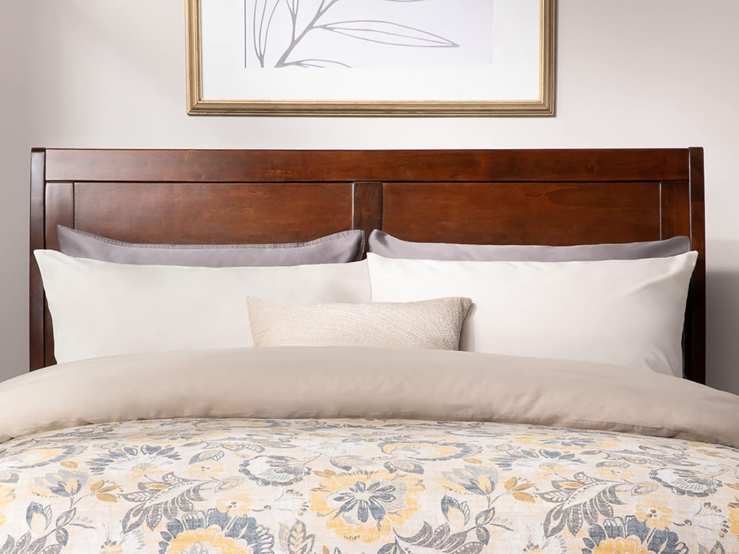 King Walnut Wood Platform Bed F6715
