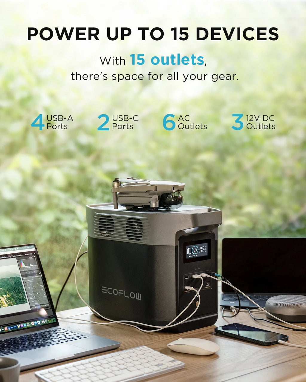 Portable Power Station 1024Wh to 2048Wh 2200W Solar Generator K468962