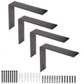 4 Pack Rustic Iron Black Metal Shelf Brackets N90976