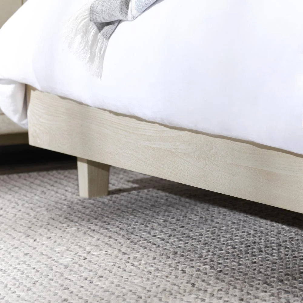White Mango Wood Queen Bed D18289