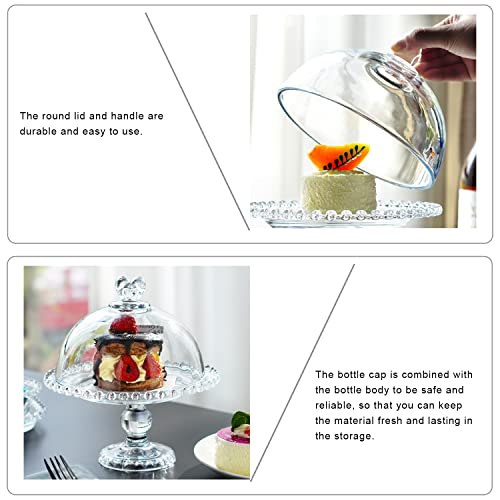 Clear Glass Cake Plate with Dome G574
