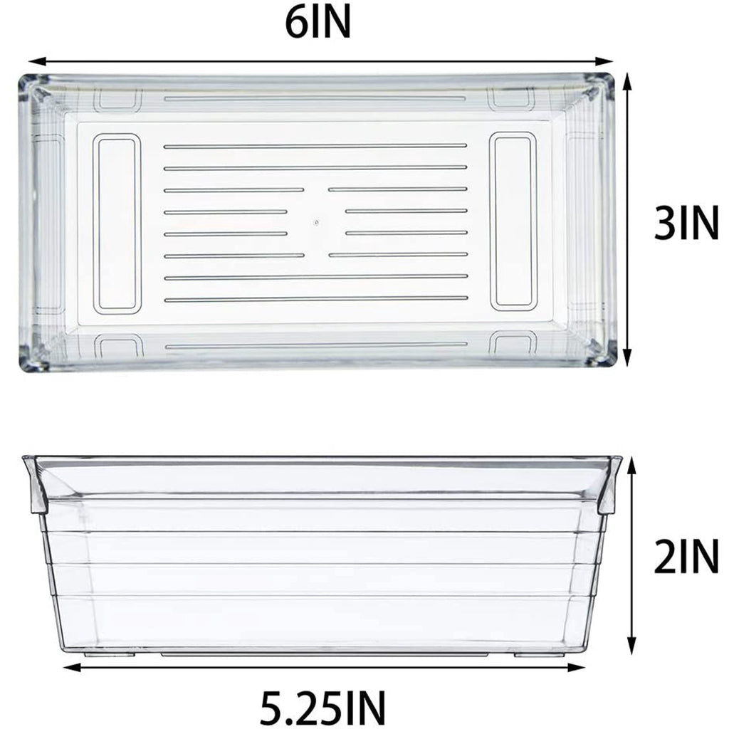 Set of 8 Clear Plastic Drawer Organizer Tray J65922
