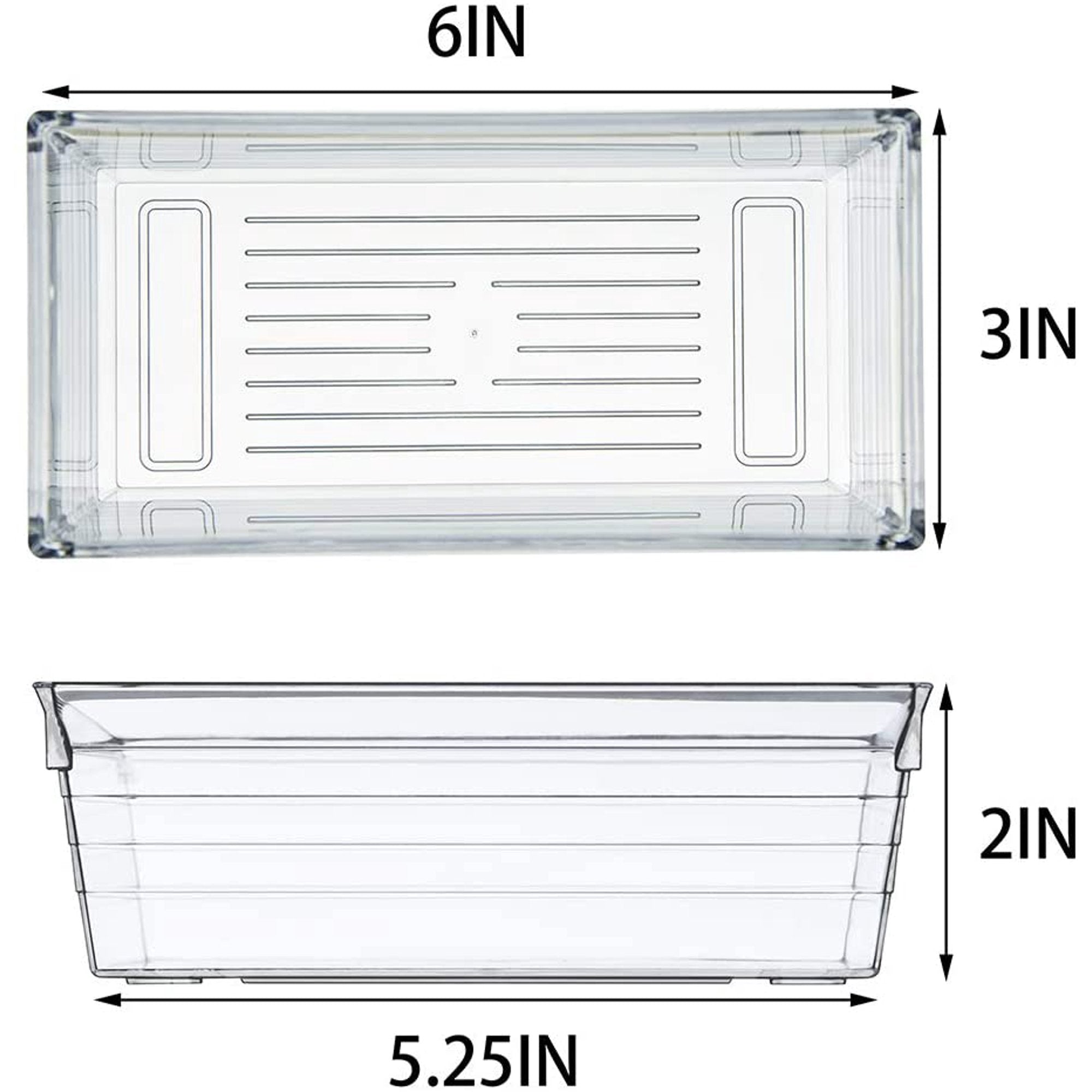 Set of 8 Clear Plastic Drawer Organizer Tray J65922