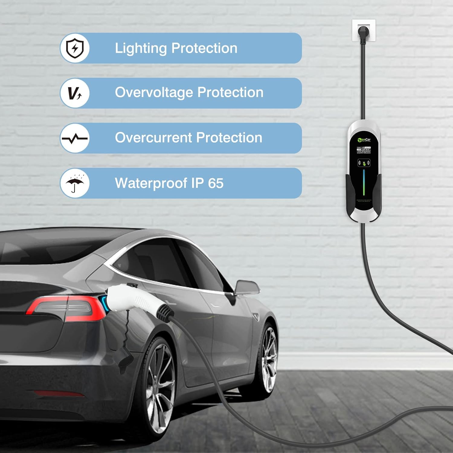 Level 2 EV Charger 40Amp 240V Portable with NEMA 14-50 Plug SAE J1772 Cable S1510