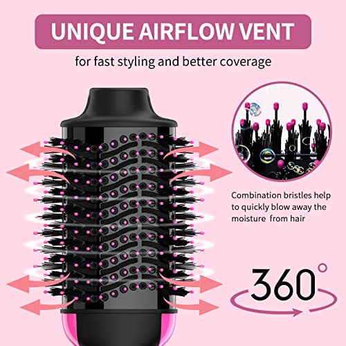 4 in 1 Hair Dryer Brush with Anti-Frizz Ceramic Titanium Barrel and Negative Ion L873621