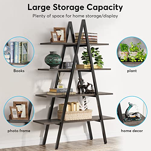 4-Tier Industrial Ladder Bookshelf T6210