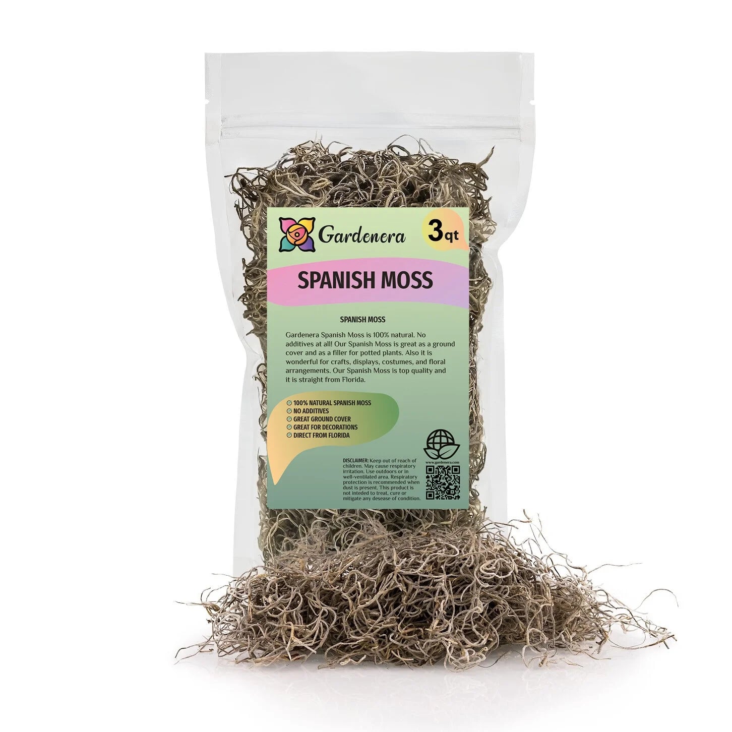 Natural Spanish Moss, 3 Quart Bag U93031
