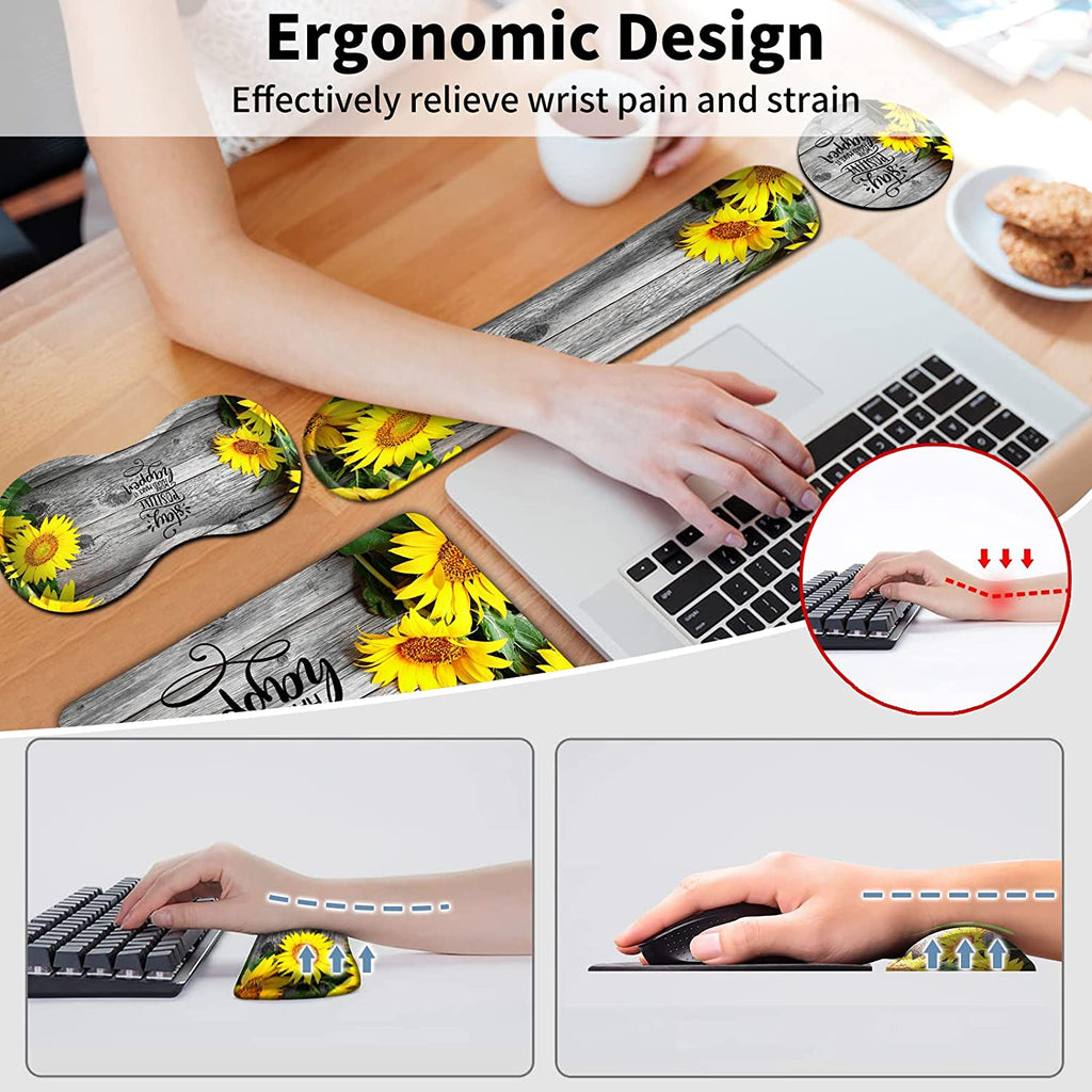 Ergonomic Memory Foam Keyboard Wrist Rest and Mouse Pad Set Z72090
