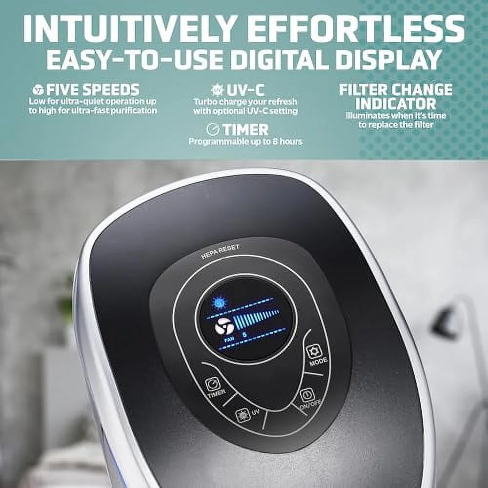 HEPA 13 Air Purifier, Black, 28" G124