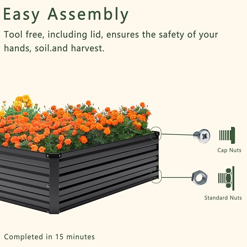 2PCS 12x4x1FT Galvanized Raised Garden Bed Kit A210313