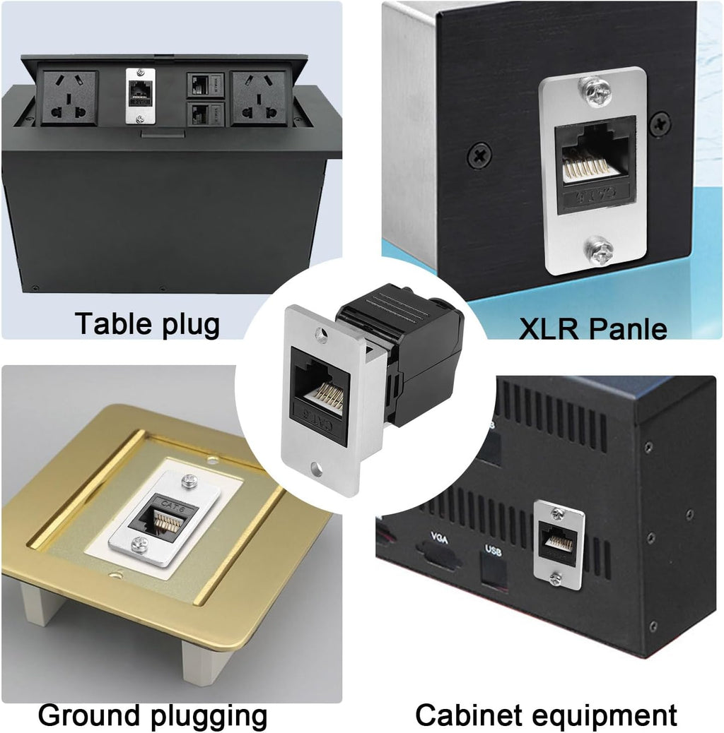 CAT6 RJ45 Female Panel Mount Ethernet Connector T3657