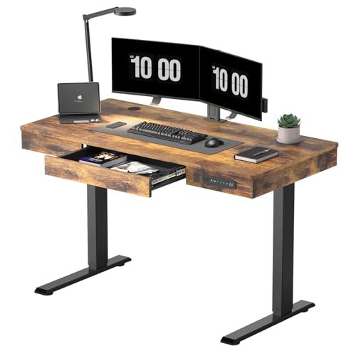 White 48 x 24 Inches Height Adjustable Electric Standing Desk D616
