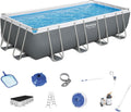 18' x 9' x 48" Rectangular Above Ground Swimming Pool Set with Sand Filter Pump O685