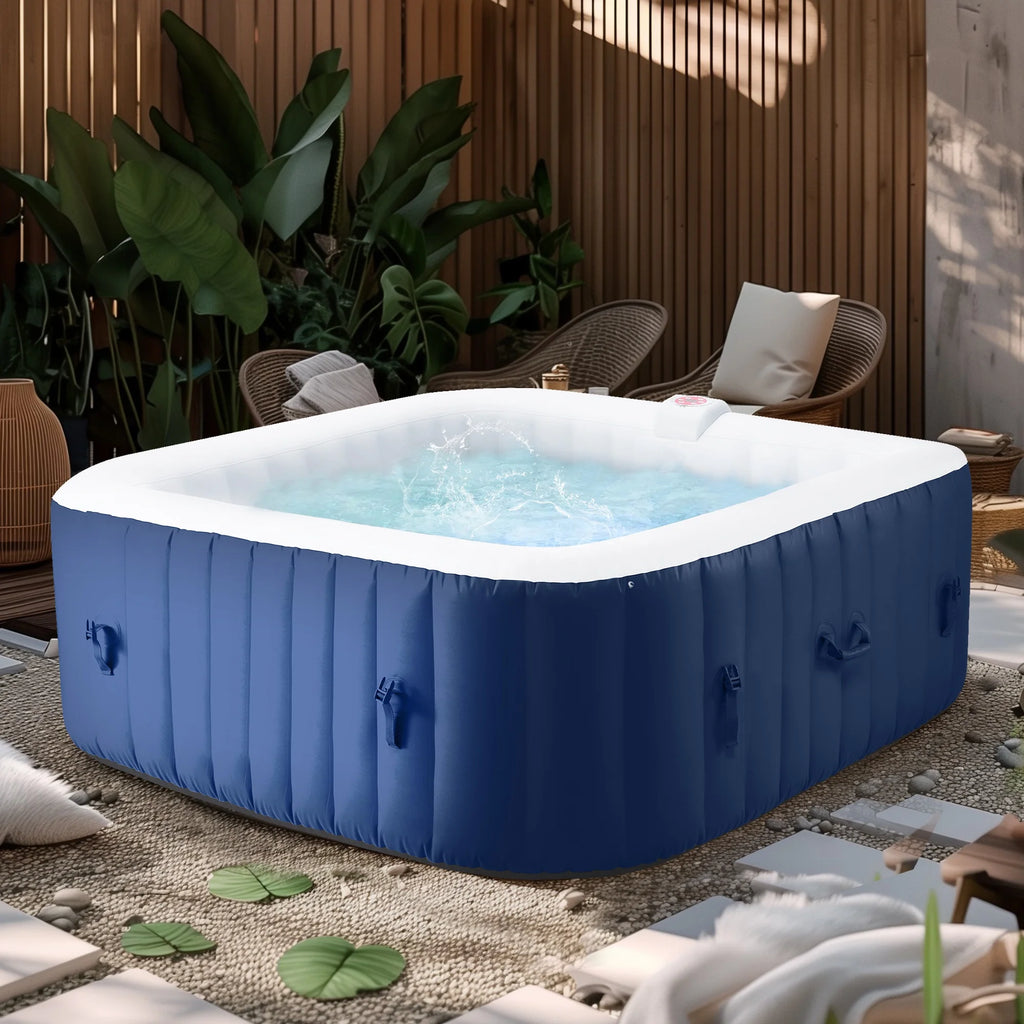 Inflatable Hot Tub with 130pcs Jet, Lockable Cover, Storage Bag D15911