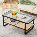 41.3 Inch Rectangle Wooden Coffee Table with Storage K838659